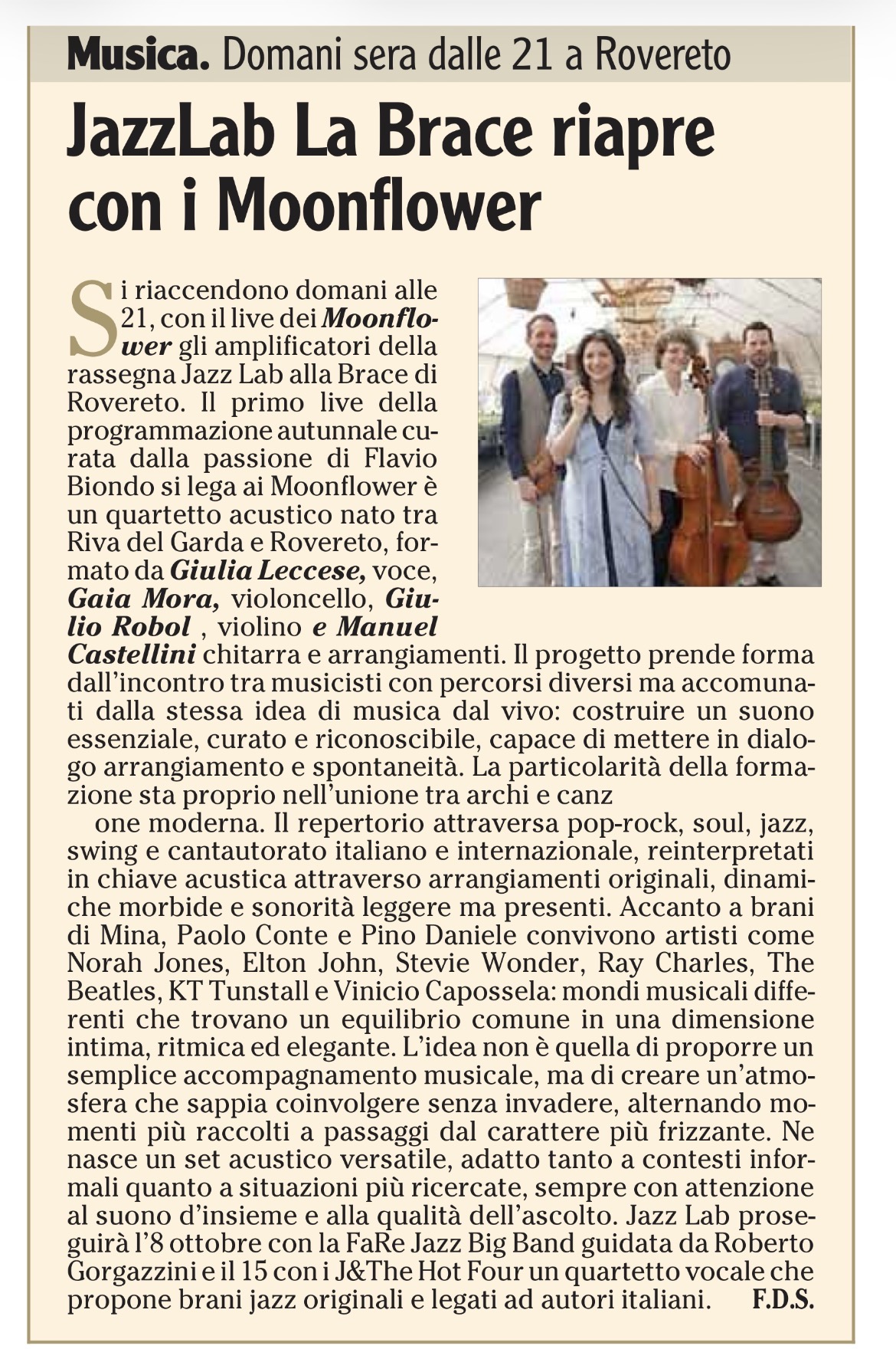 Anteprima: Jazz-LaB & More riepre con i MoonFlower
