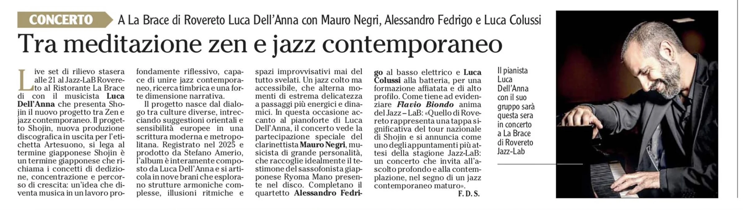 Anteprima: Tra meditazione zen e jazz contemporaneo